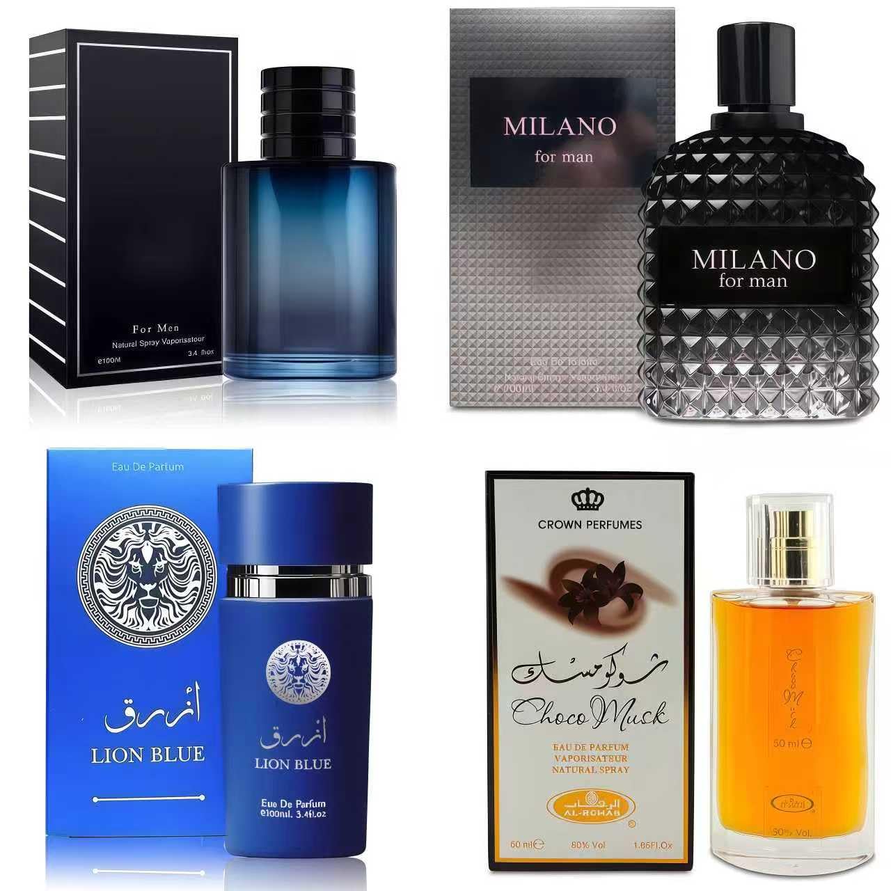 4-Piece Cologne Set for Men with Woody, Spicy, Citrus Scents