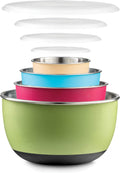 Double Wall Stainless Steel Mixing Bowls with Airtight Lids - Colorful