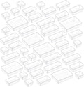 44 PCS Plastic Drawer Storage Organizers - Clear Stackable Bins