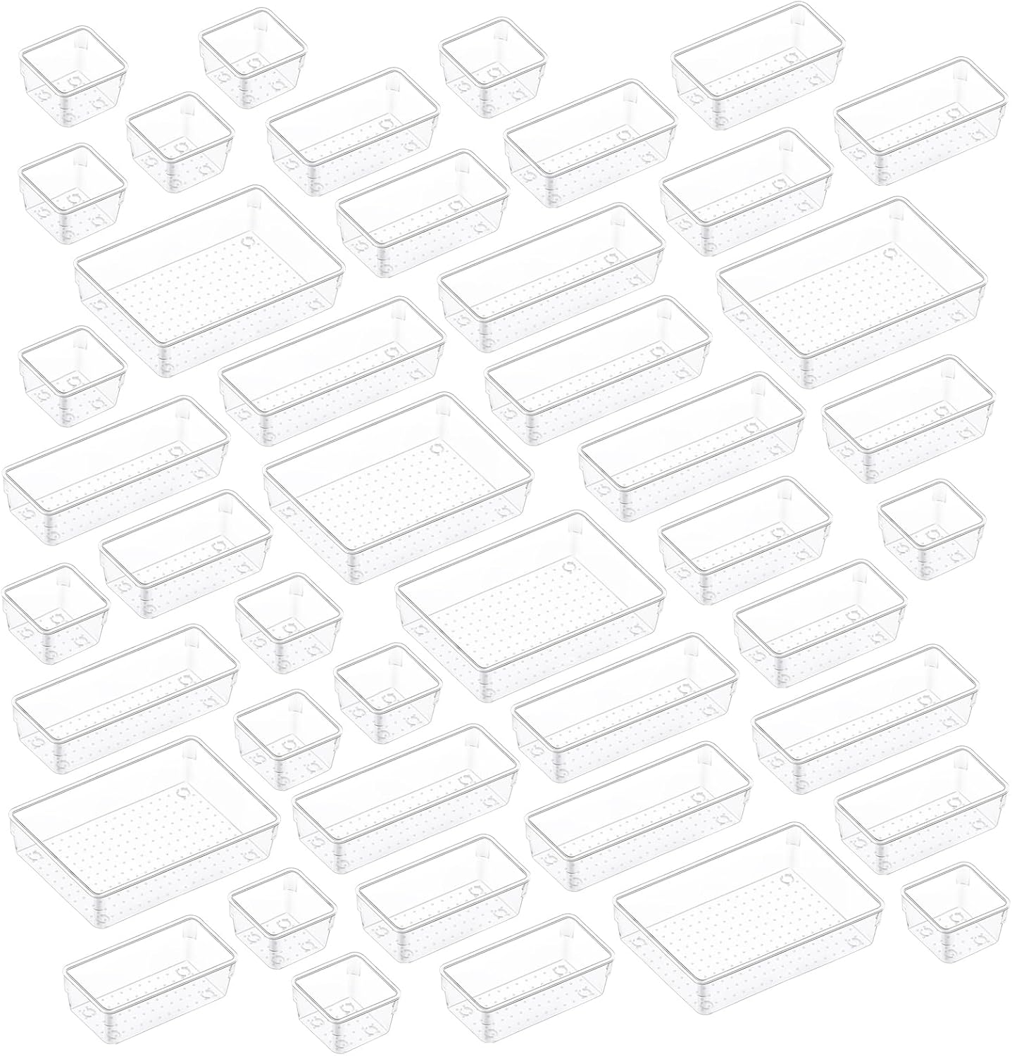 44 PCS Plastic Drawer Storage Organizers for Every Need