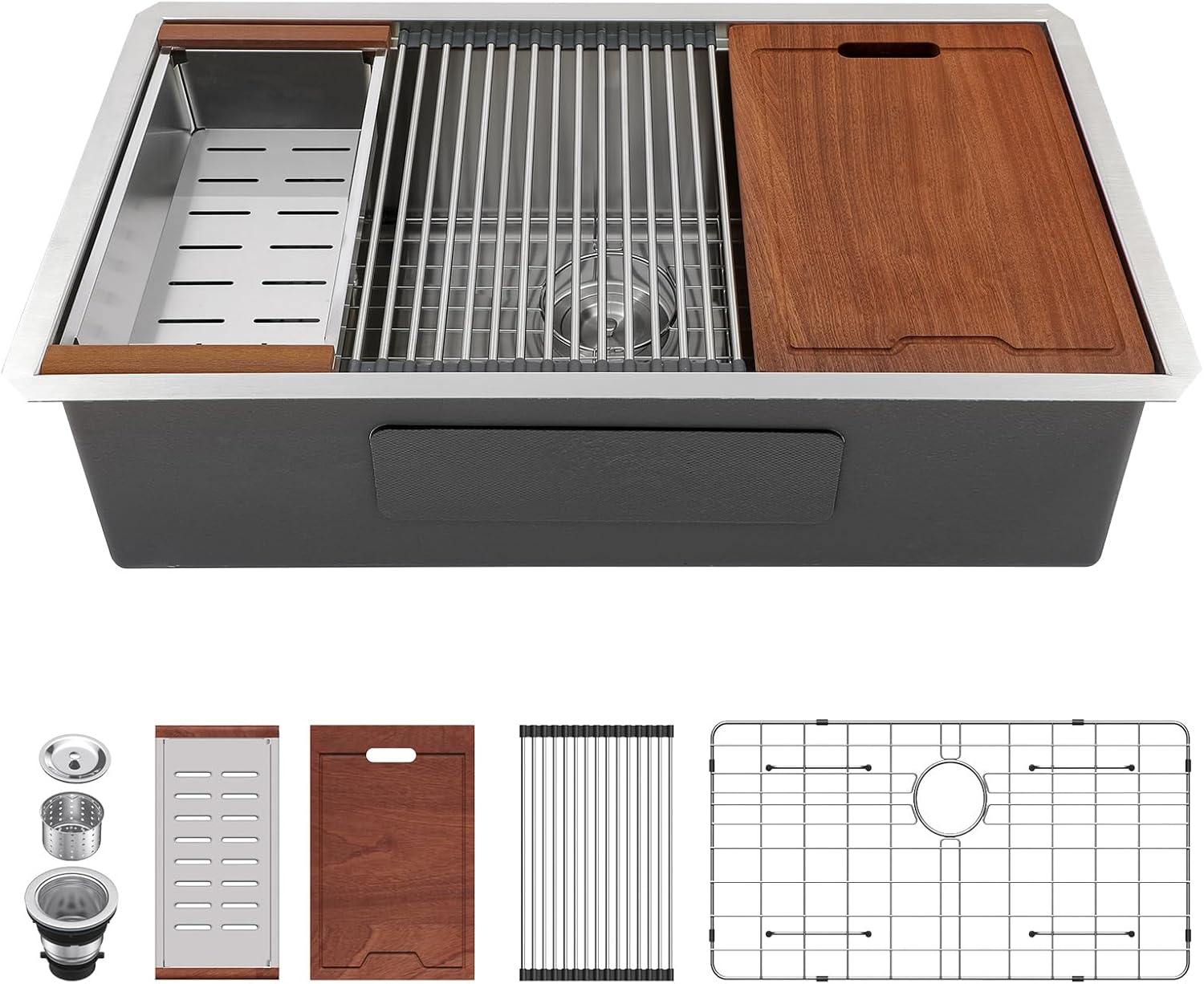 33 Undermount Kitchen Sink by Lordear - Stainless Steel Workstation