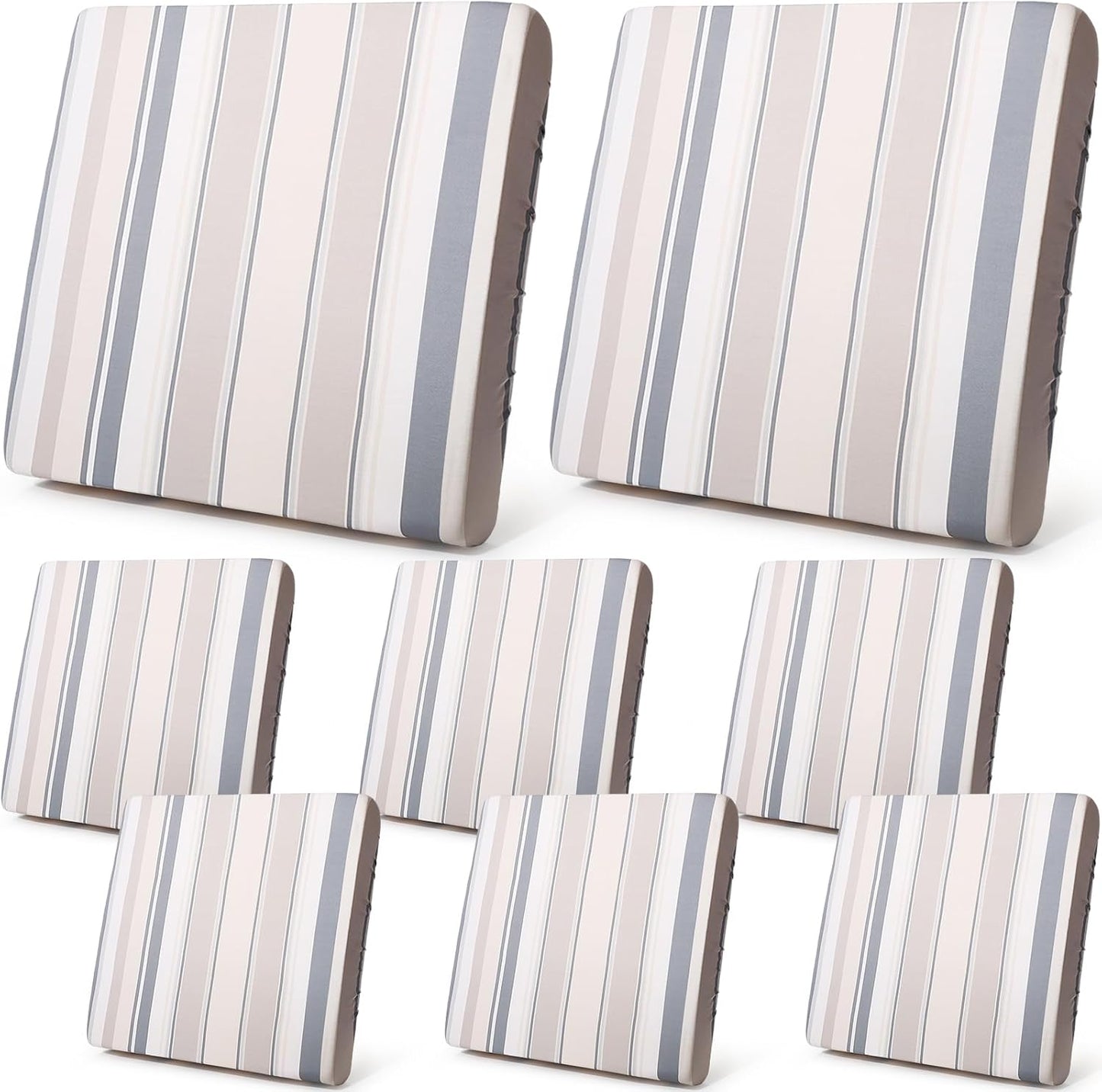 Newwiee 8 Pcs Patio Stretch Sofa Cushion Covers for Outdoor Use