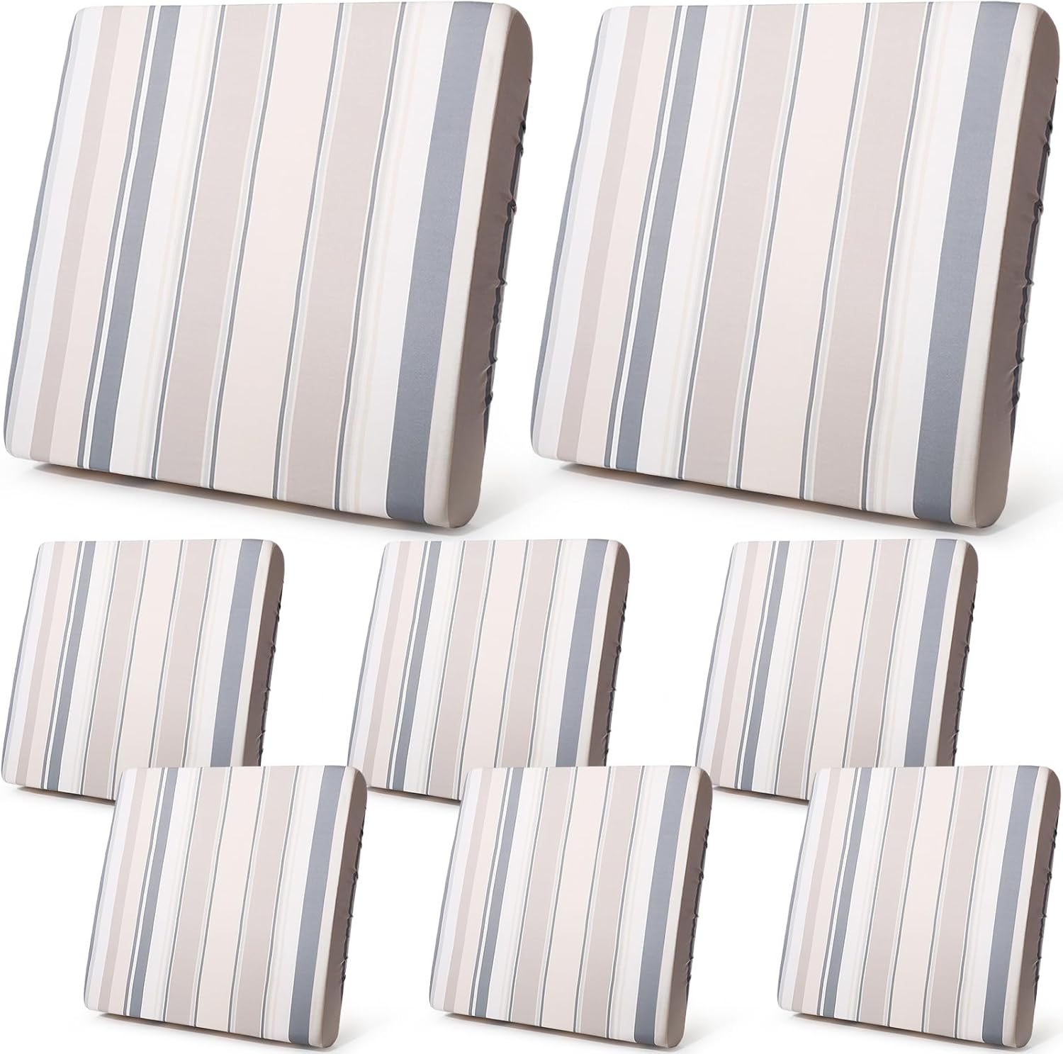 Newwiee 8 Pcs Patio Stretch Sofa Cushion Covers for Outdoor Use
