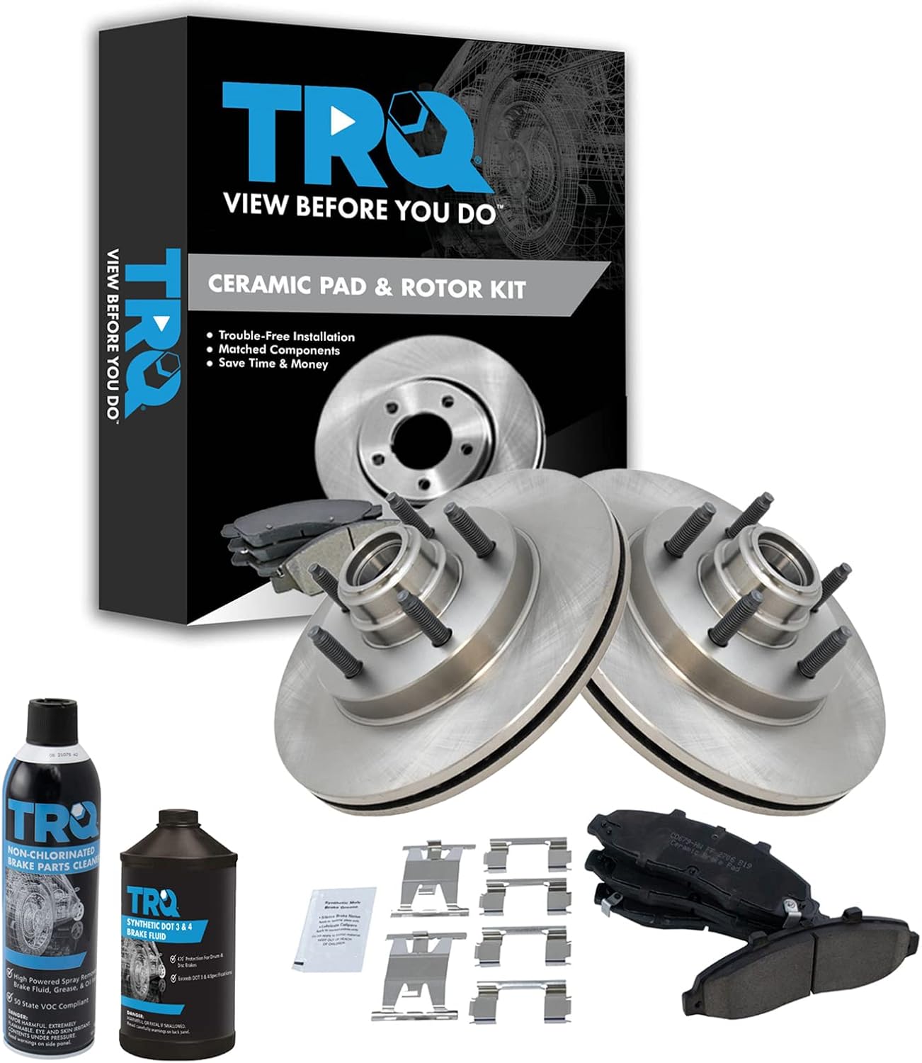 TRQ Front Brake Pad & Rotor Kit for 2000-2004 Ford F-150