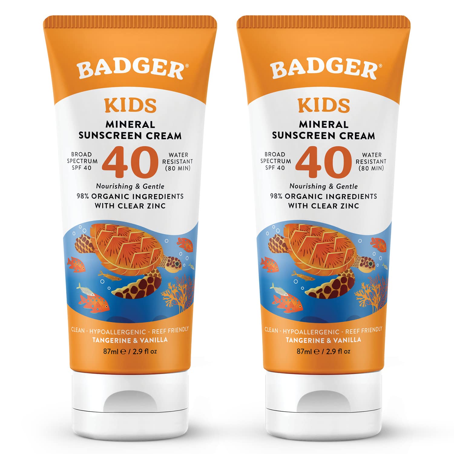 Badger Kids Mineral Sunscreen Cream SPF 40 for Safe Sun Care