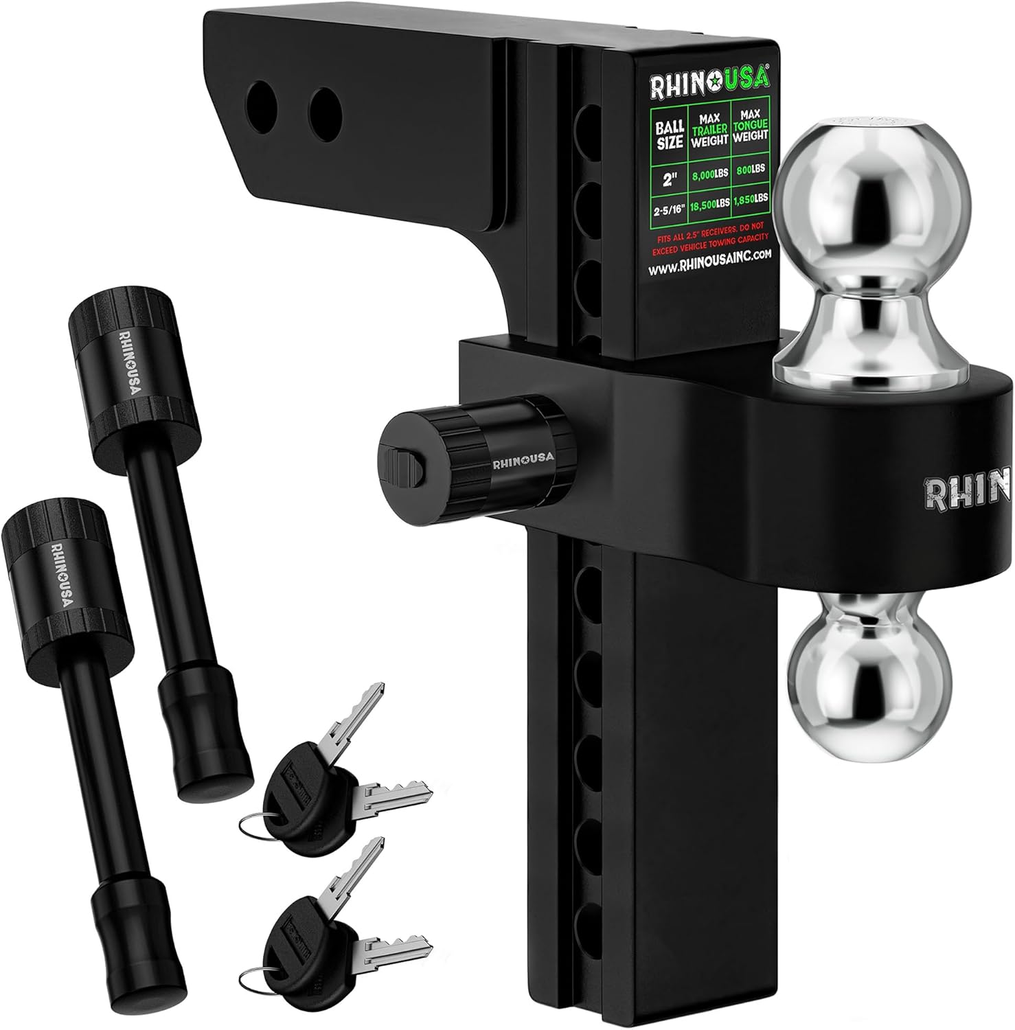 Rhino USA Adjustable Trailer Hitch for Heavy Duty Towing Needs
