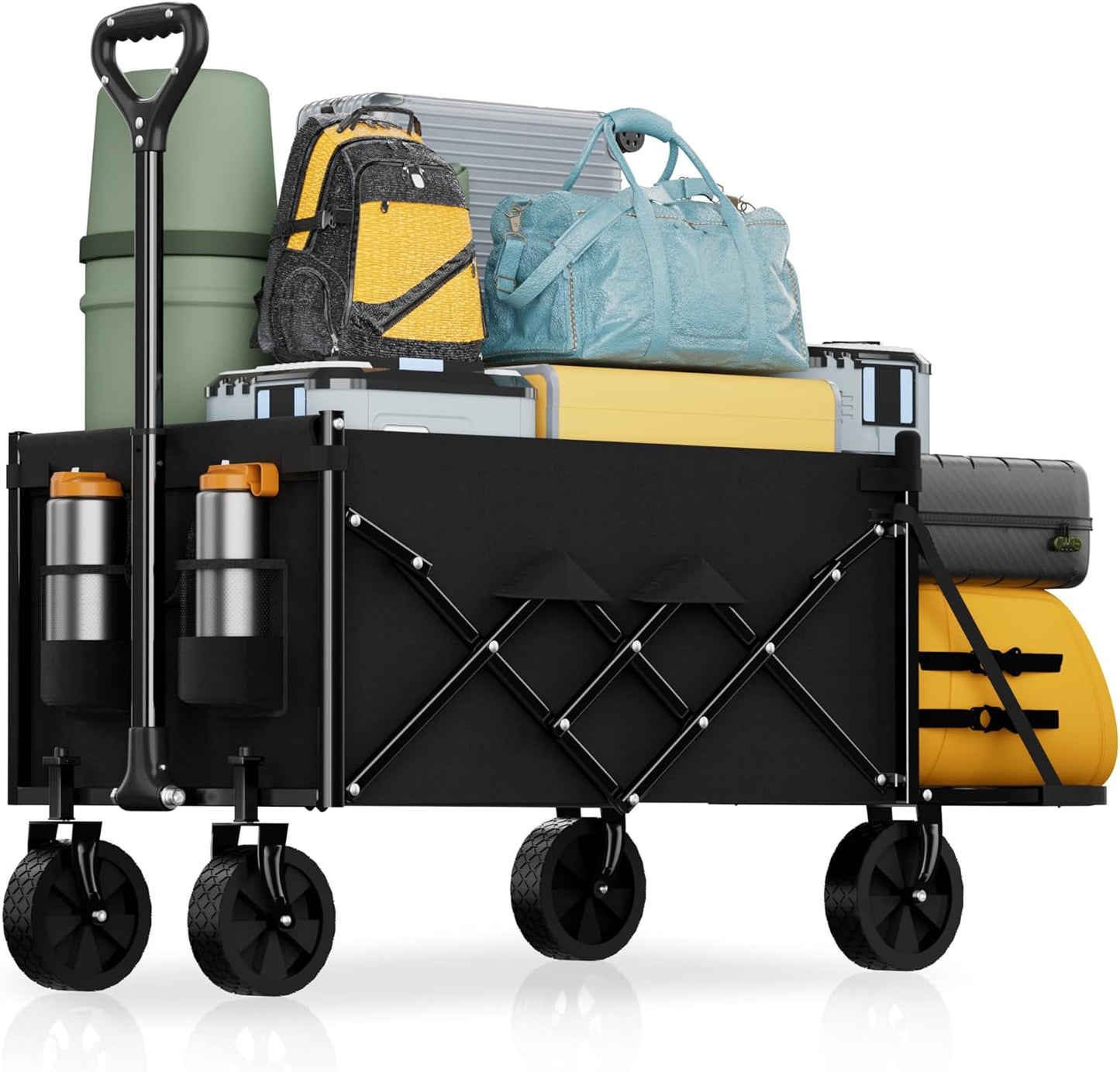 Lightweight Folding Wagon with Extended Tailgate for All Uses