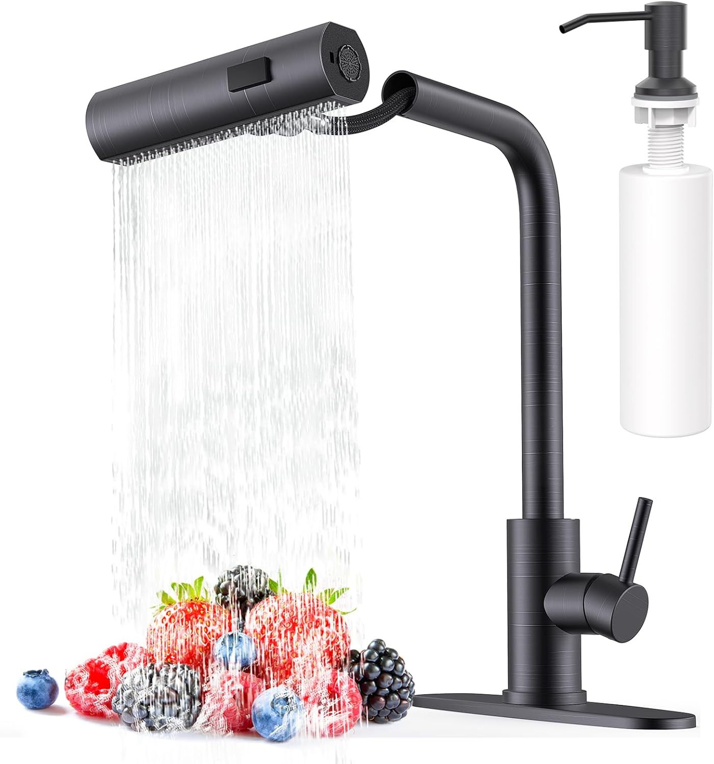 Kitchen Faucets with Pull Down Sprayer & Soap Dispenser for Home