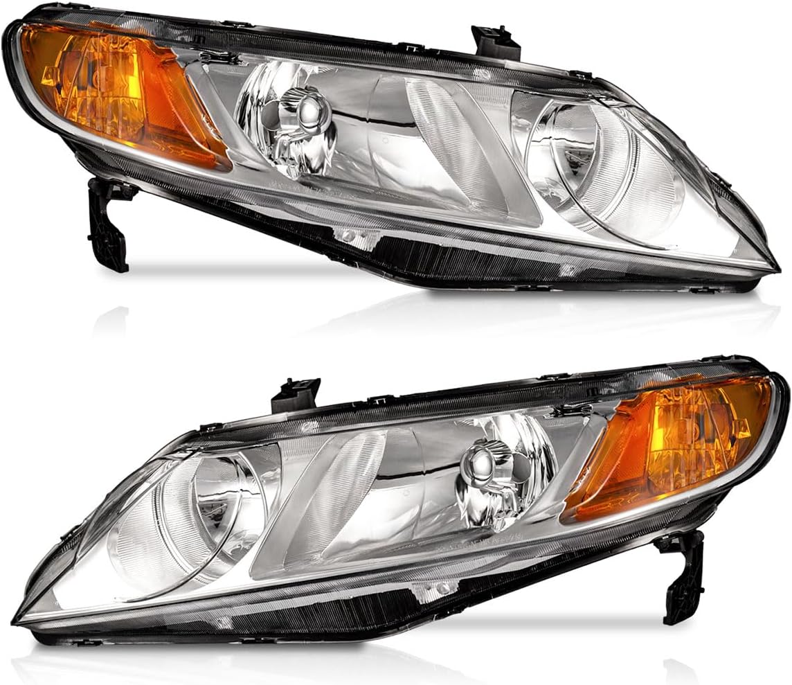 WEELMOTO Headlights Replacement for 2006-2011 Honda Civic 4-Door