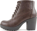 Stylish Soda Combat Ankle Booties with Chunky Heel and Lug Sole