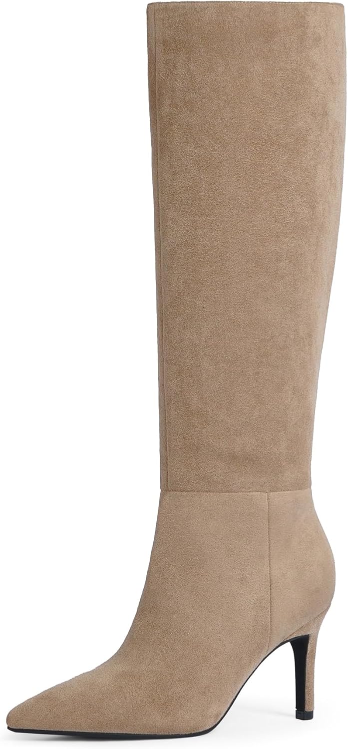 Knee High Boots Women Pointed Toe Stiletto High Heel Long Boots