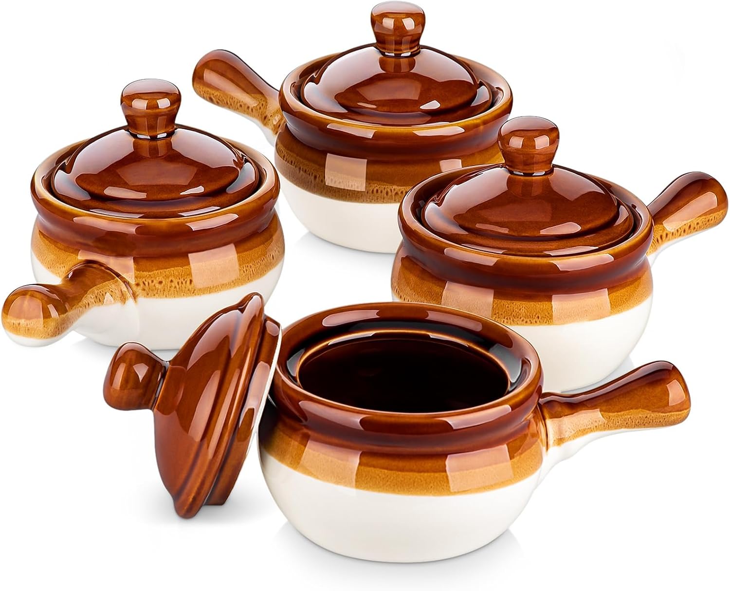 LOVECASA 16 OZ French Onion Soup Crocks with Lid for Stews