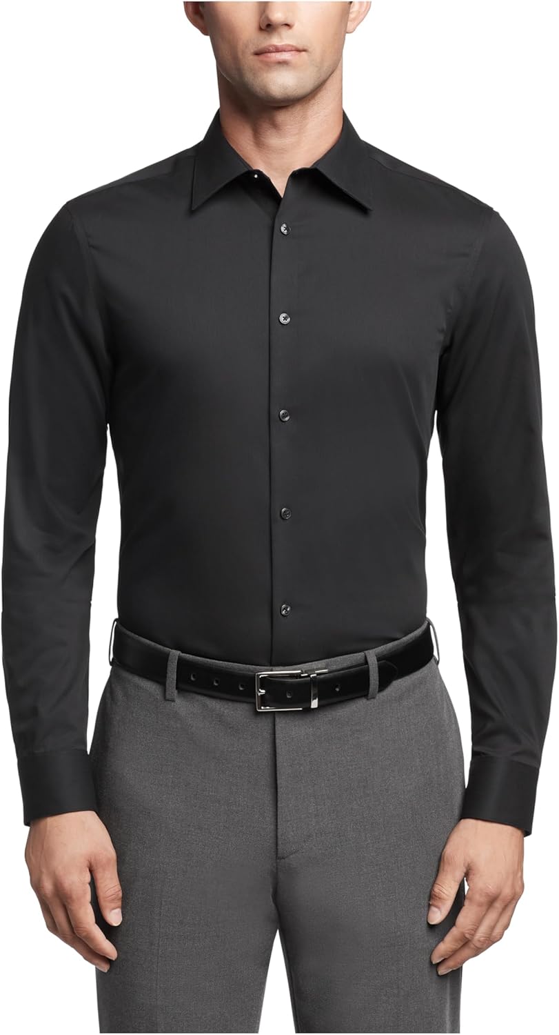 Calvin Klein Men's Dress Shirts Slim Fit Non Iron Solid Style