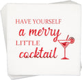 Red Foil Christmas Cocktail Napkins - Festive Decor!