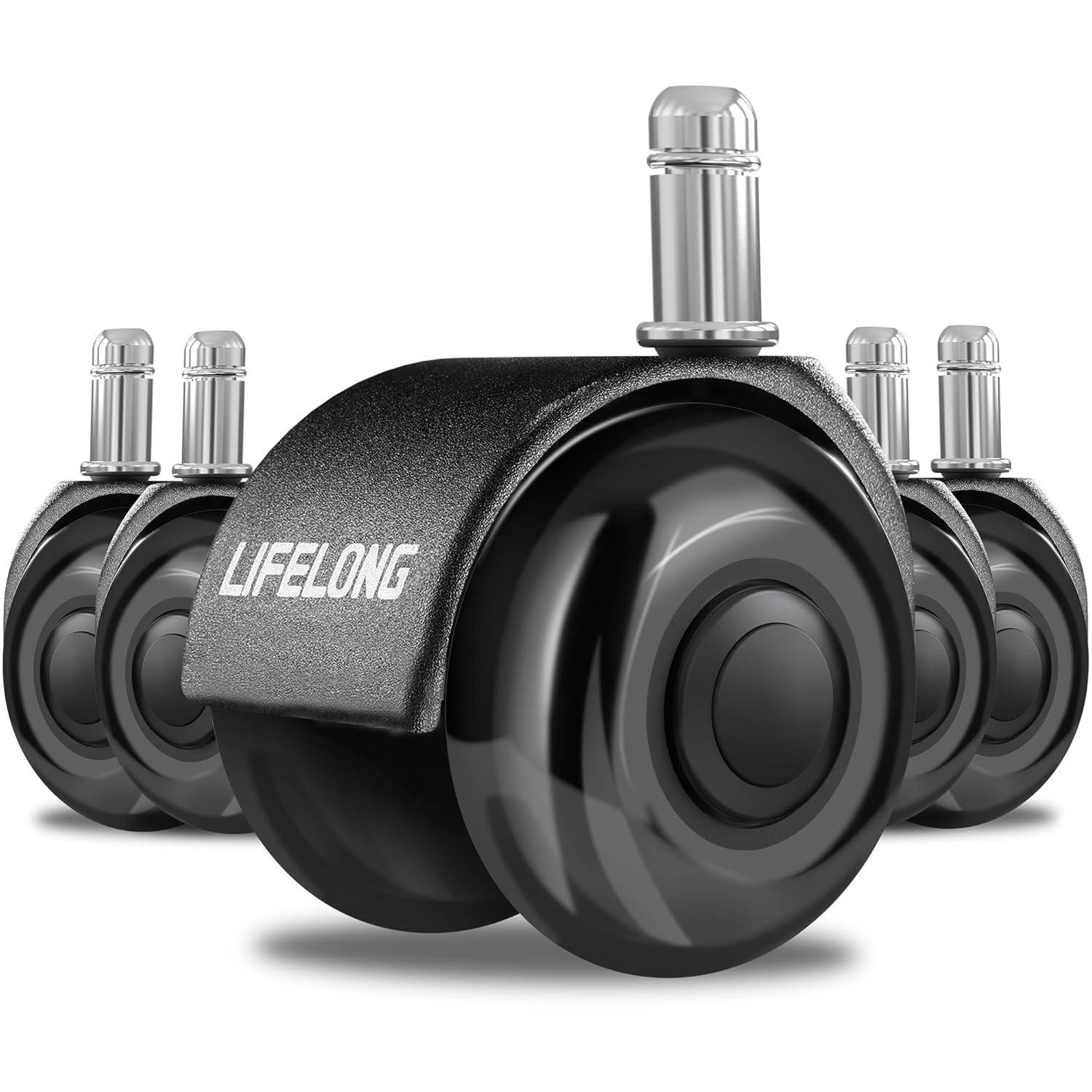Heavy Duty 2 Inch Chair Casters for Hardwood Floors and Carpet