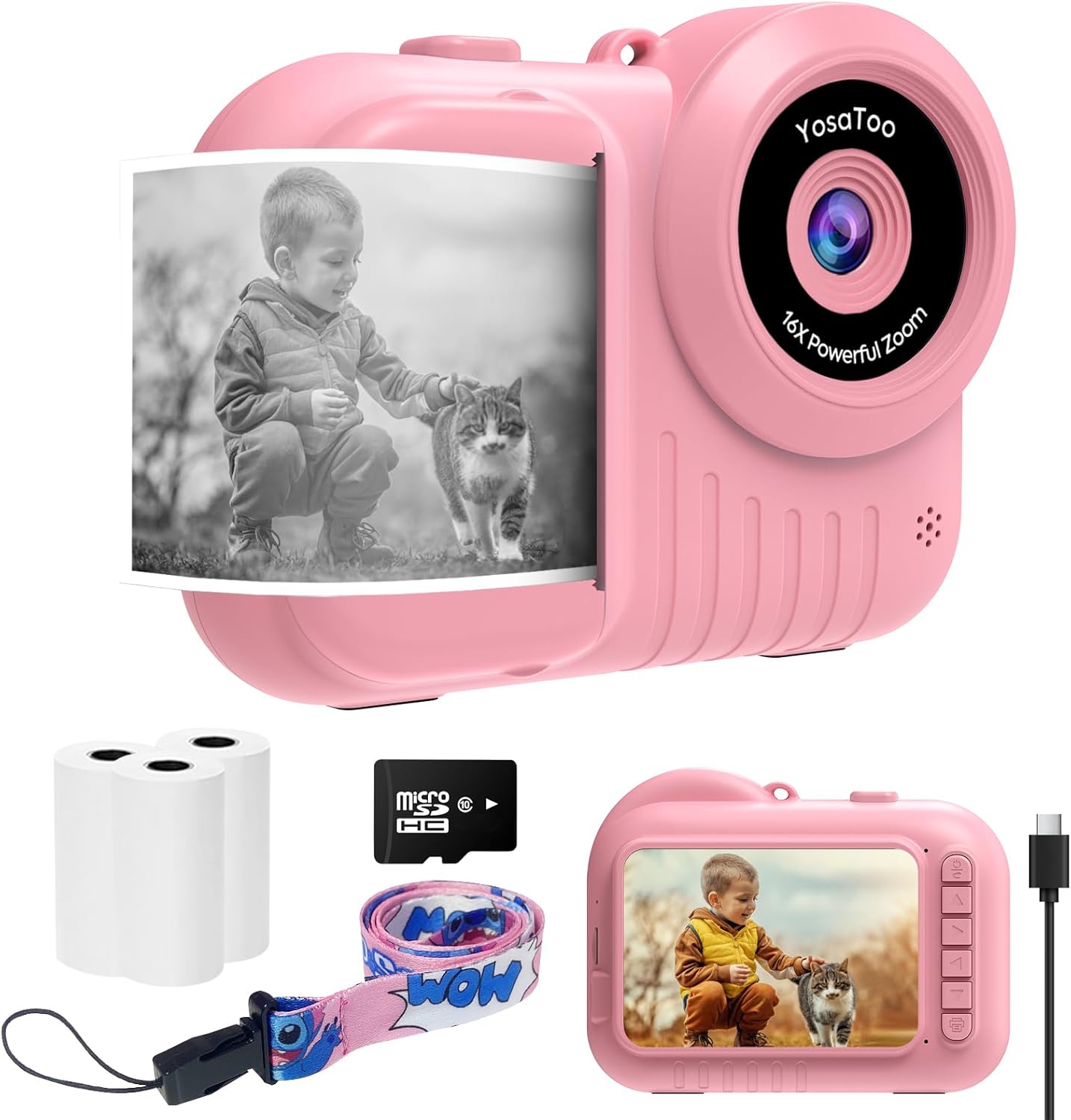 YosaToo Kids Instant Print Camera, Fun Photos for Kids!