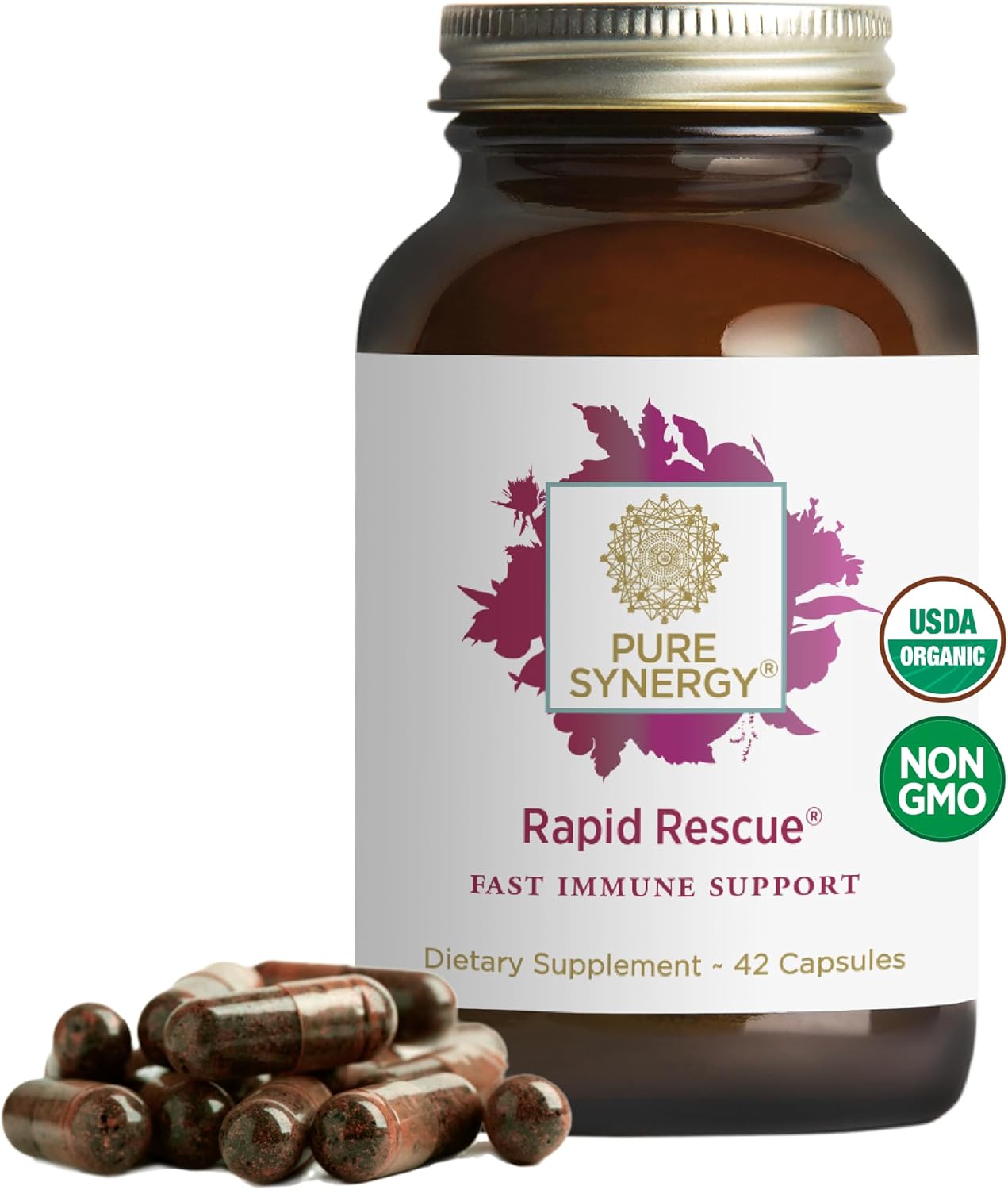 PURE SYNERGY Rapid Rescue Organic Immune Support Capsules