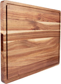 Large Acacia Wood Cutting Board 24 x 18 in - Reversible Juice Groove