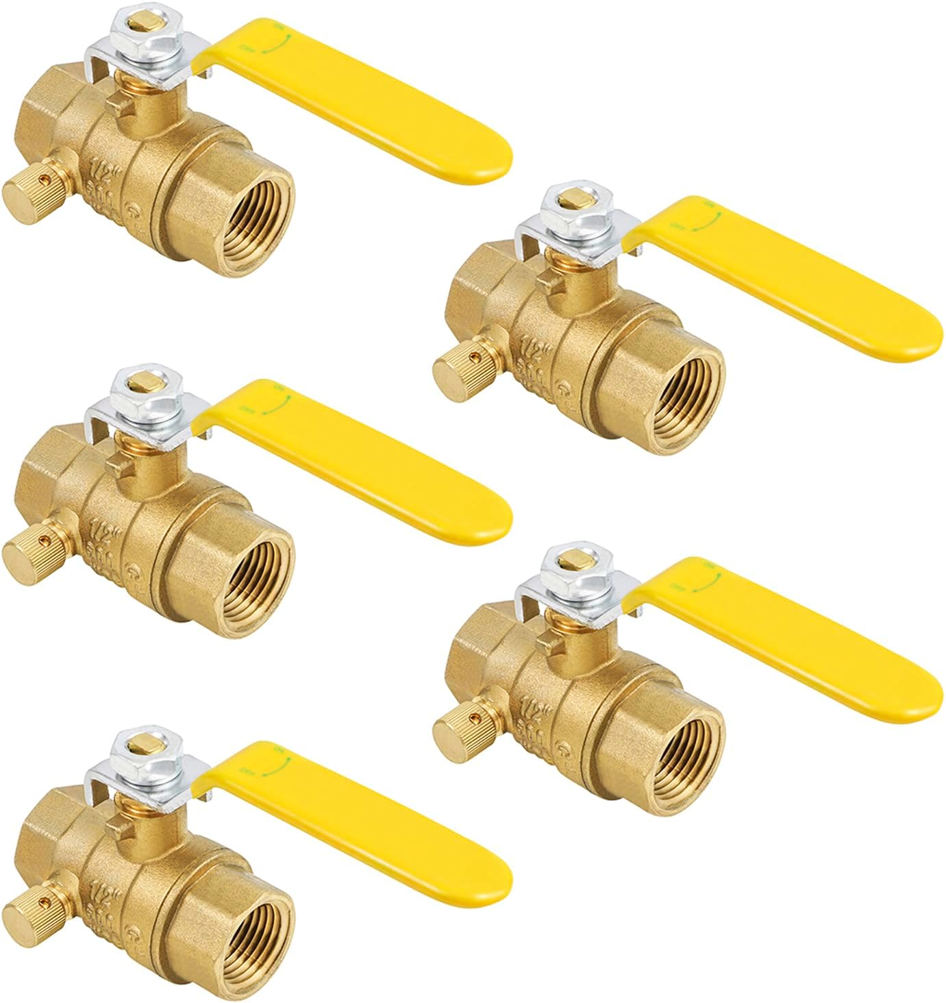 Premium Full Port Ball Valve with Drain - 5 Pack of Quality Valves