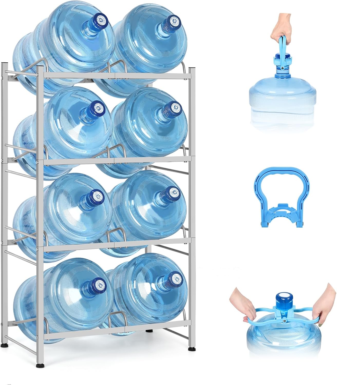 4 Tier 5 Gallon Water Bottle Holder for Efficient Storage