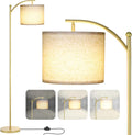 Floor Lamp for Living Room Dimmable Standing Lamp - Linen Shade Gold