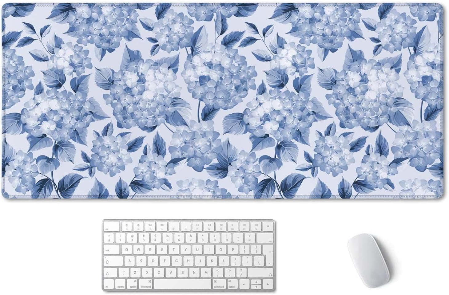Blue Hydrangea Desk Mat - Large Waterproof Mouse Pad for Home & Office