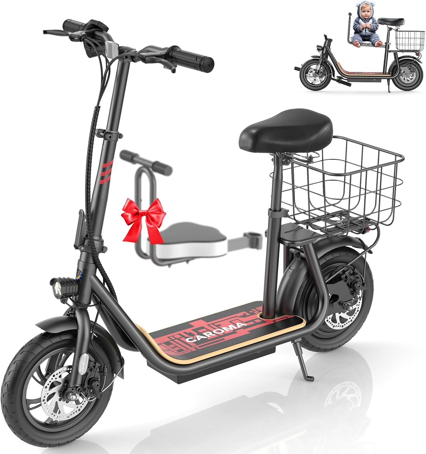 Caroma Electric Scooter with Seat for Adults and Teens