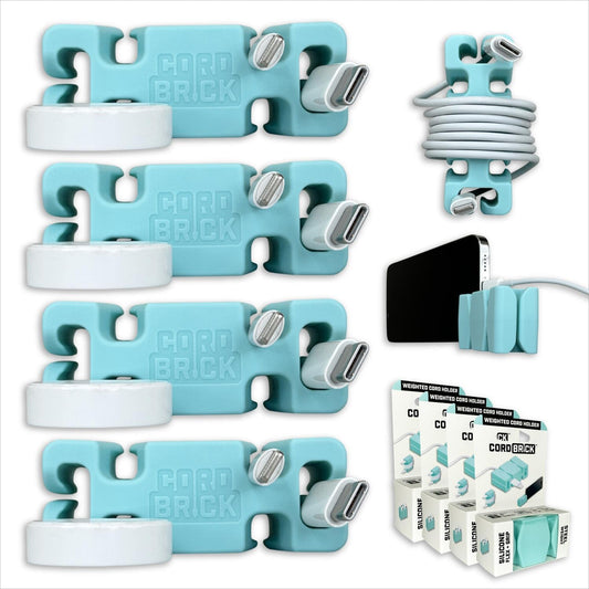 4pk Weighted Cord Holder for Nightstand - Perfect Cable Organizer
