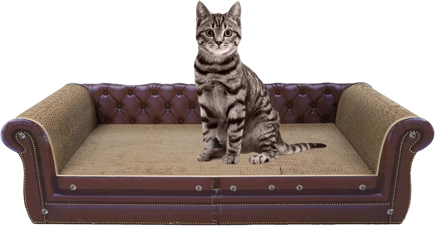 Scratching Sofa for Cats - Thick Cardboard Lounge Bed for Play