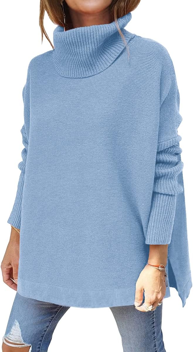 LILLUSORY Women's Turtleneck Oversized Sweater for All Occasions