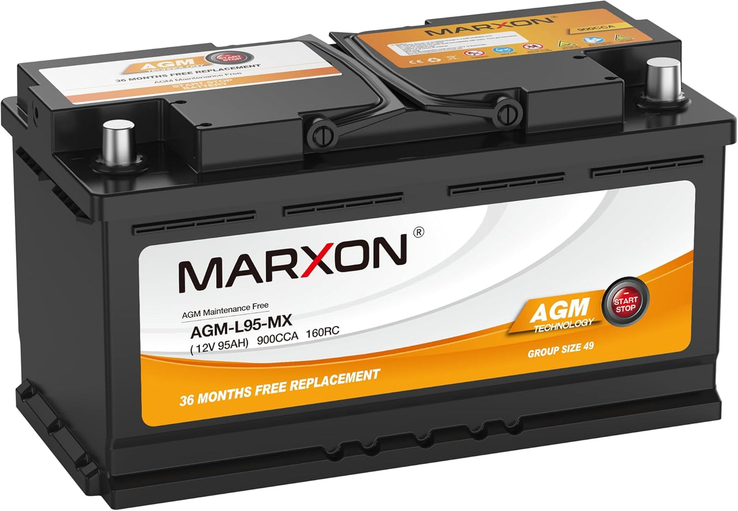 MARXON 12v 95AH AGM Car Battery - Start & Stop Power