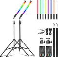 RGB LED Video Light Wand 2 Pack with Extendable Tripod - Versatile