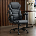 Black Executive Leather Office Chair - Ergonomic Flip-Up Arms