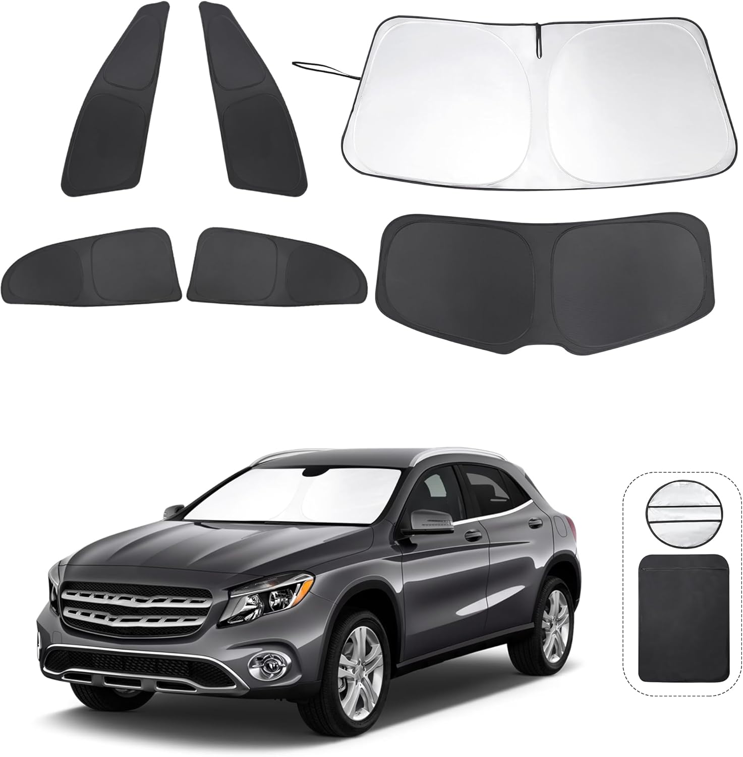 Custom Fit 6PCS Windshield Sun Shade for 2015-2020 Mercedes GLA