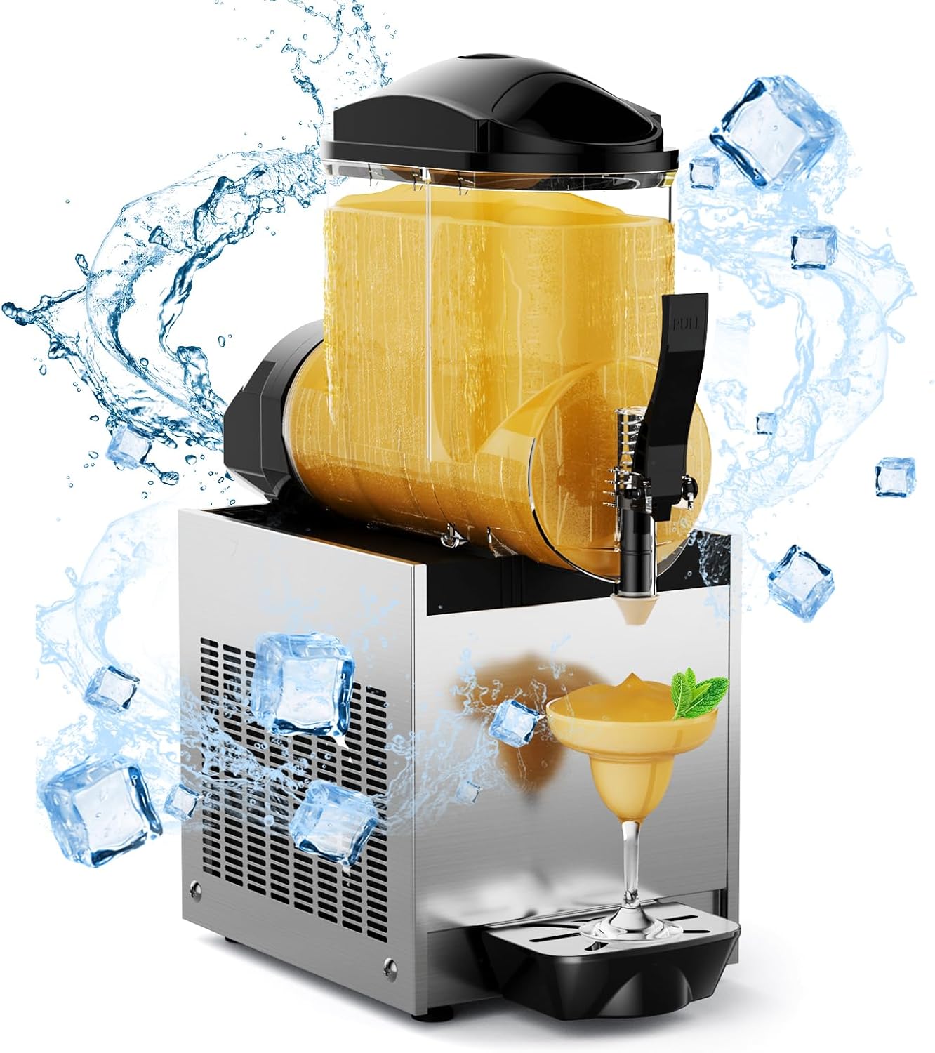 Mirfee Stainless Steel Slushy Machine - 15L/4 Gallon for Easy Party Refreshments