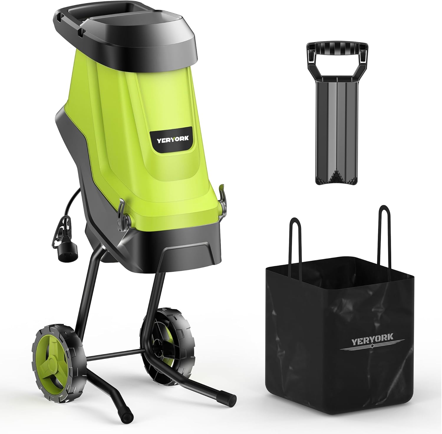 Electric Wood Chipper with 15-Amp Motor for Efficient Shredding
