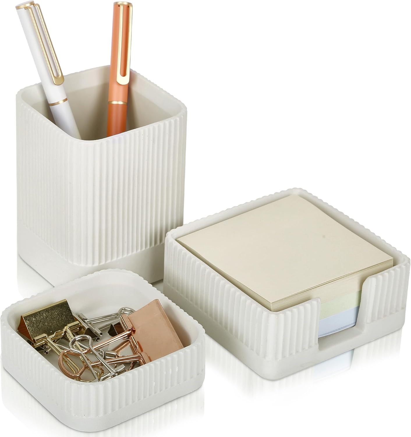 Concrete Desk Organizer Set - Stylish Office Upgrade