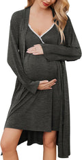 Maternity Nursing Gown and Robe Set for Hospital - Lace Comfort