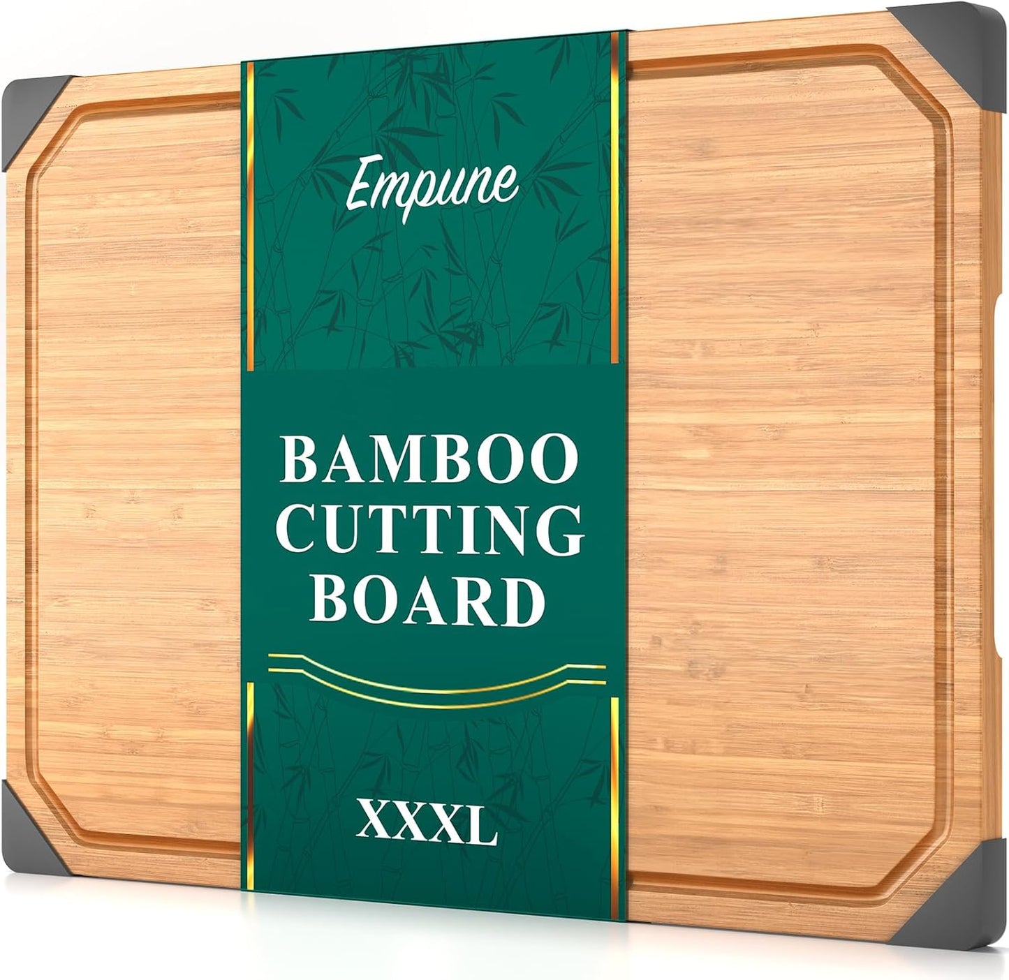 Bamboo Cutting Board with Non-Slip Feet for Kitchen Use