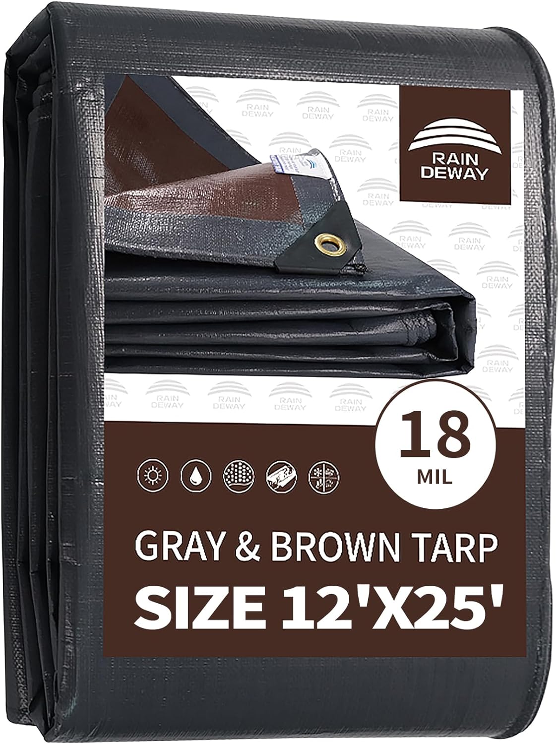 Super Heavy Duty Tarp 12x25 Feet - UV Resistant & Weatherproof