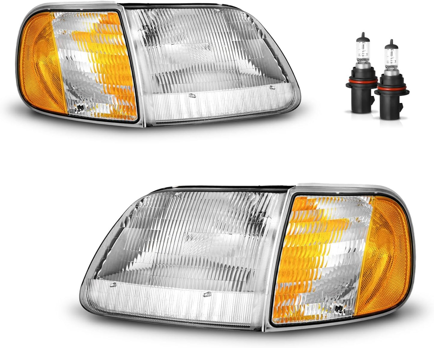 Headlights W/Bulbs for 1997-2003 F150 & 1997-2002 Expedition