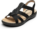 Women's Stretchy Strap Arch Support Dressy Flat Sandals - Comfortable