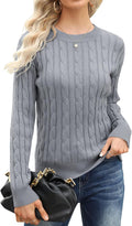Esobo Women's Lightweight Cable Mockneck Sweater - Classic Fit