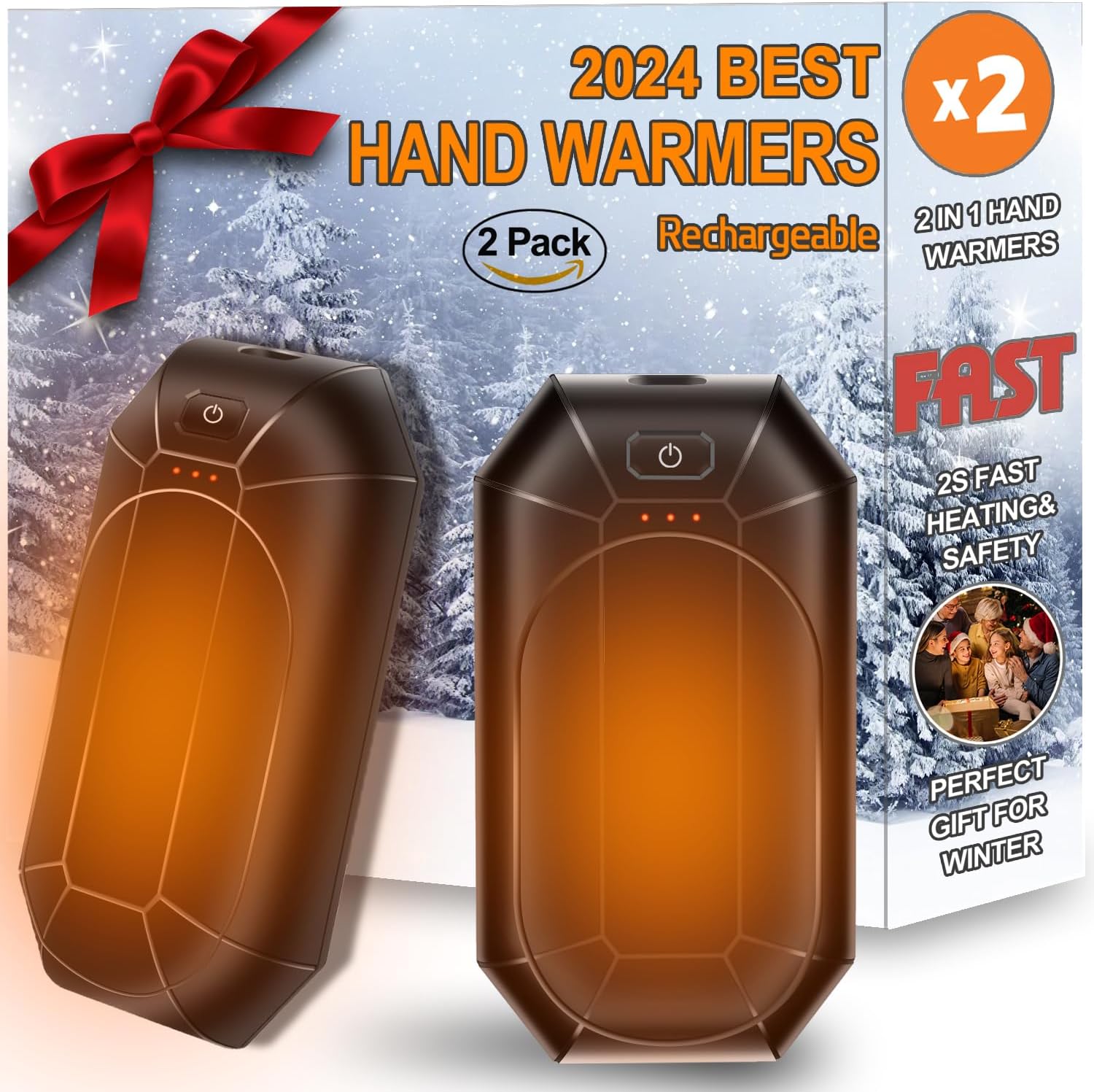 Portable Smart Hand Warmers, 4000mAh Dual-Side Heating, Pain Relief