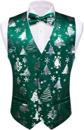 Mens Christmas Vest for Men - Red Green Holiday Waistcoat Set