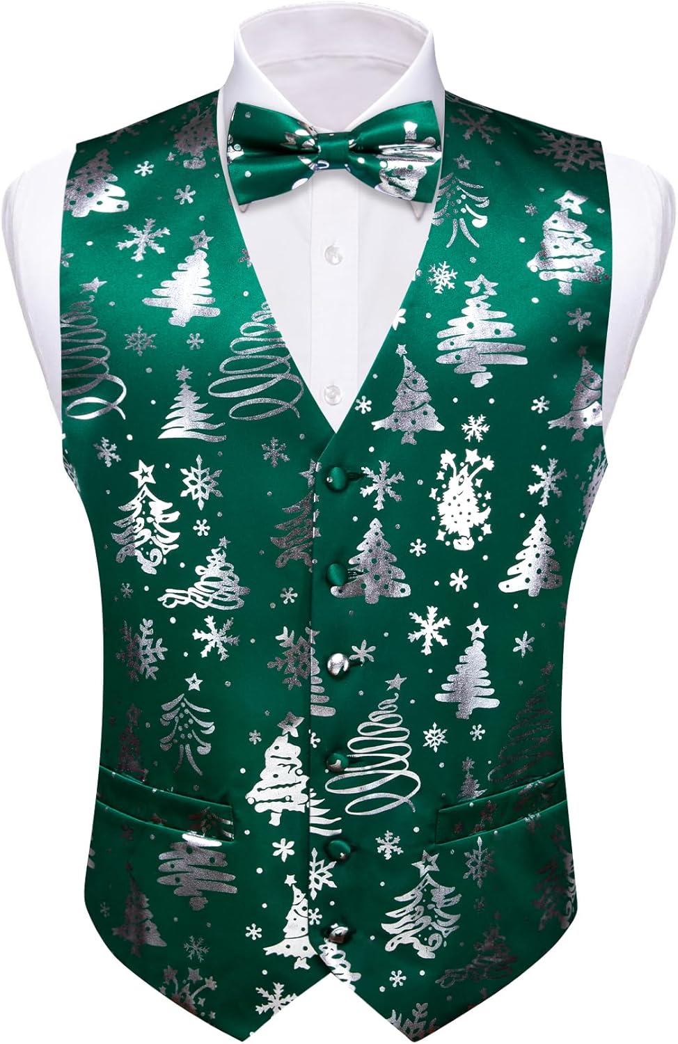 Mens Christmas Vest Set with Bow Tie for Festive Celebrations