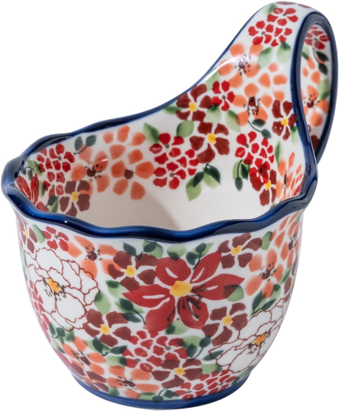 ALMA Handpainted Microwavable Soup Bowl with Loop Handle