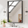Keonjinn Black Mirror for Wall 24 x 32 in Rectangle - Modern Brushed