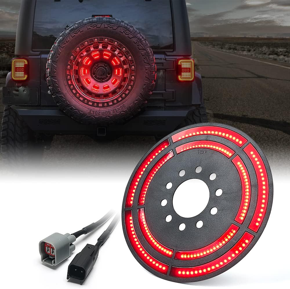 Xprite Double Ring Spare Tire Brake Light for Jeep Wrangler JK JKU