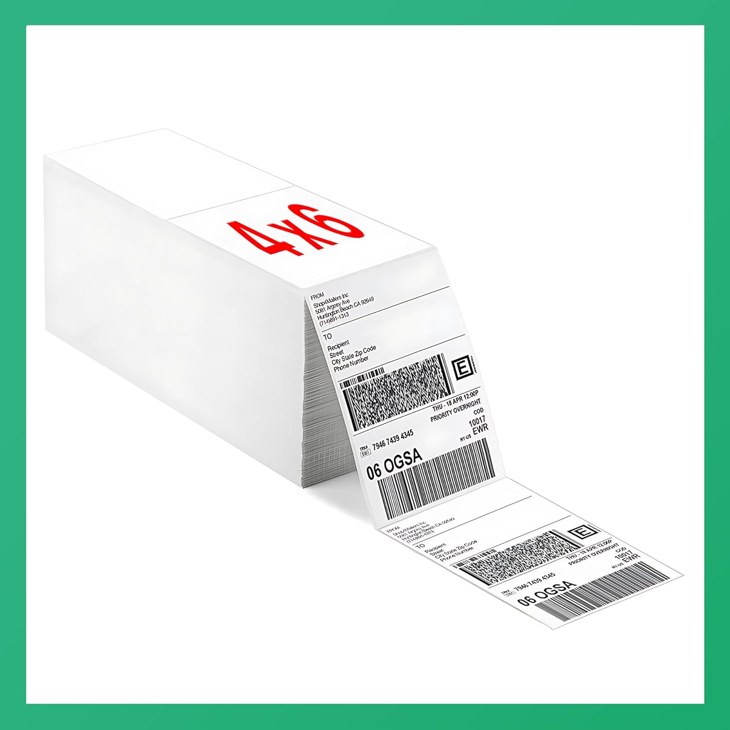 3000 Strong Adhesive Shipping Labels for Zebra, Epson, Rollo